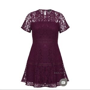City Chic Mulberry Flower Laced Ravish Dress NWT